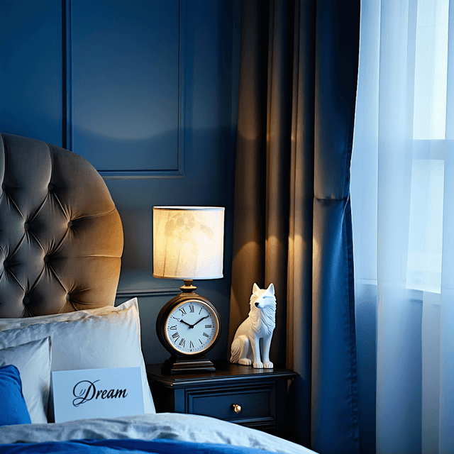 The scene is set indoors, in what seems to be a cozy bedroom corner.