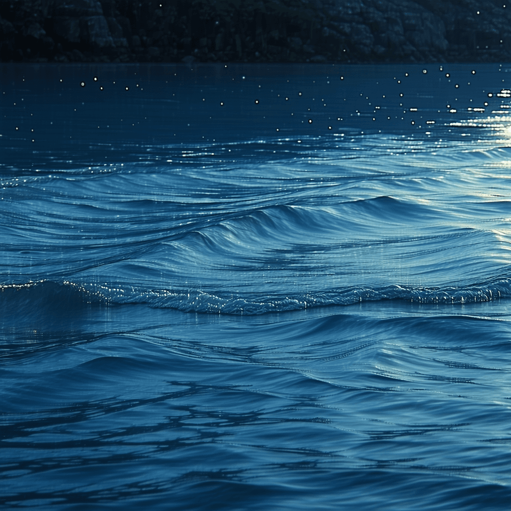 The scene presents an abstract, close-up view of what appears to be flowing water captured in motion.