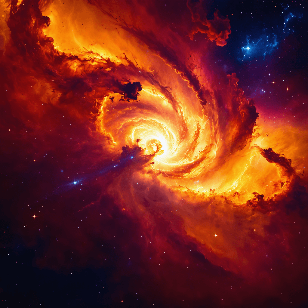The scene is set in the vast expanse of outer space, characterized by a deep black backdrop dotted with countless twinkling stars.