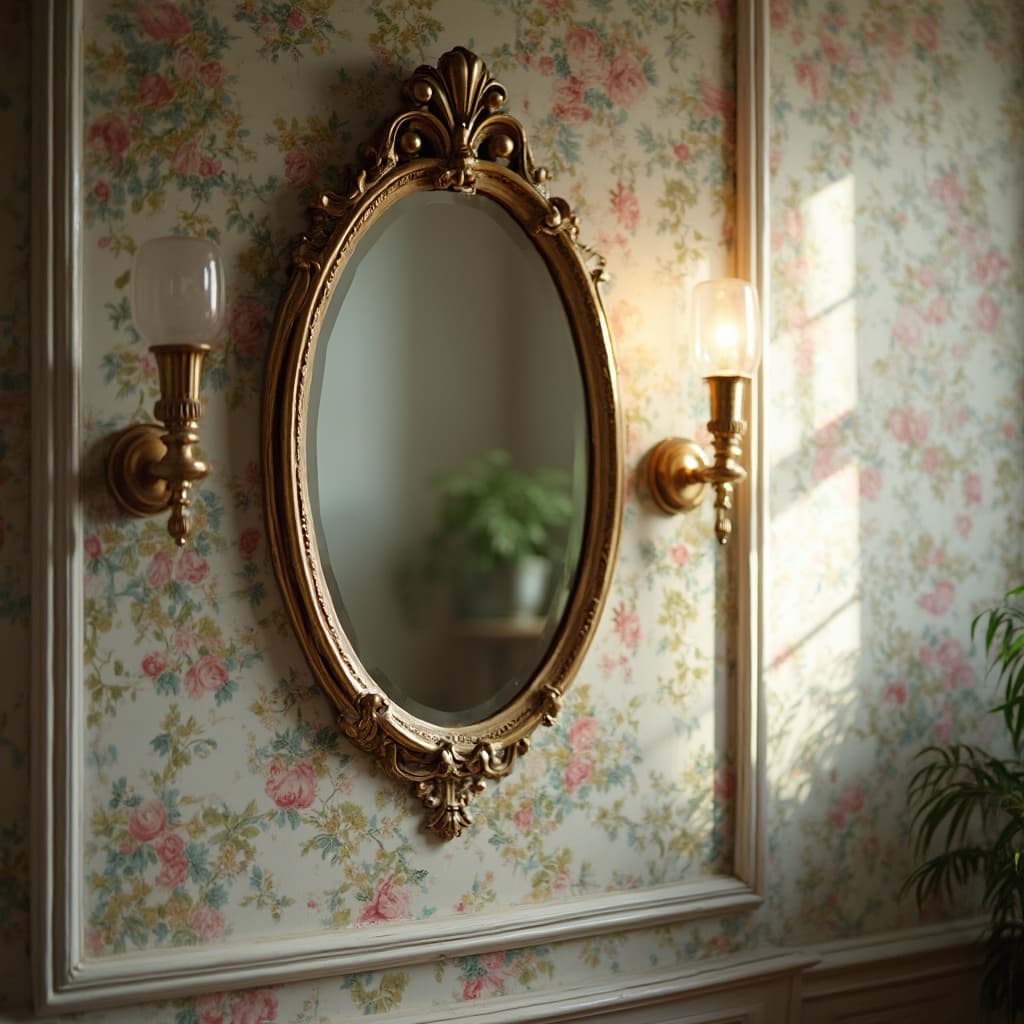 The scene is set indoors in a room with a vintage, cozy aesthetic.