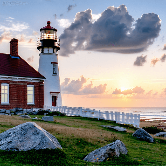 The scene is set outdoors at a coastal location during the daytime, enveloped in overcast lighting that softens the surroundings with a muted gray tone.