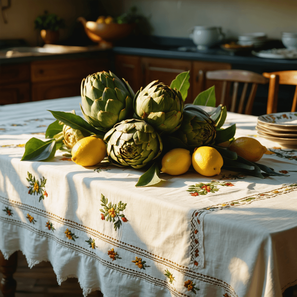The scene is set indoors, likely on a kitchen table bathed in soft, ambient light, suggesting it could be mid-morning when the sun casts a gentle glow.