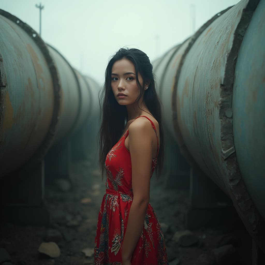 The scene is set outdoors during what appears to be a cloudy day, as the light is diffused and soft.