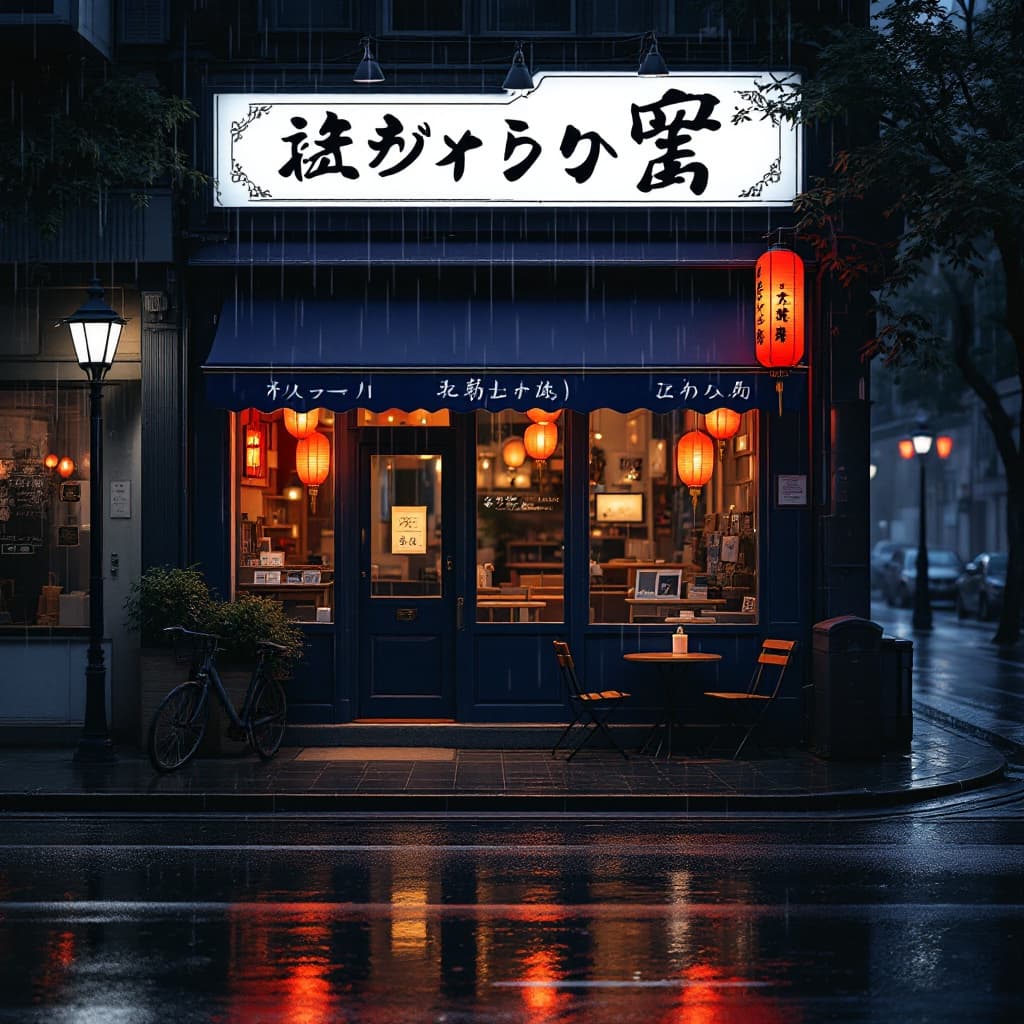 The scene unfolds outdoors in an urban setting during the gentle fade of dusk, casting a warm, ambient light over the surroundings.